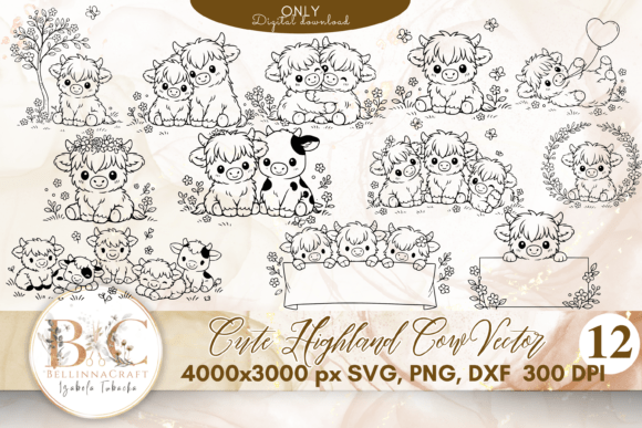Adorable Highland Cow SVG Bundle for Creative Projects