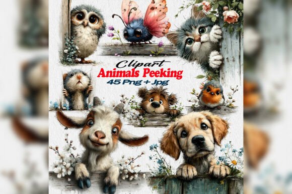 Bringing Stories to Life with Whimsical Watercolor Peeking Animals Fen