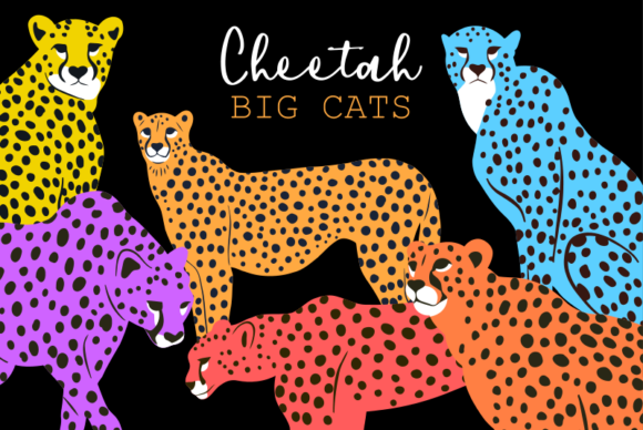 Cheetah Minimal Vector Clipart: Modern Animal Graphics