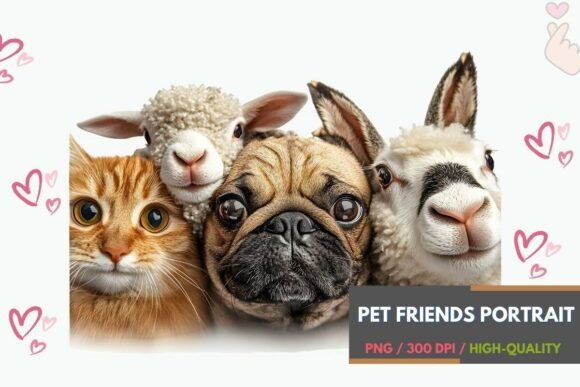Cute Farm and Pet Friends Portrait: A Designer's Guide to Whimsical Imagery
