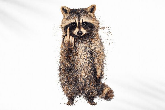 Funny Sassy Raccoon Trash Panda PNG Art: Wild Charm for Modern Design