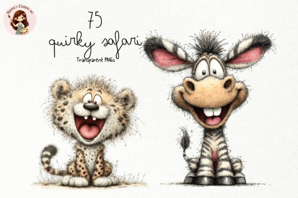 Quirky Safari Animals PNG Clipart: A Designer's Playful Toolkit