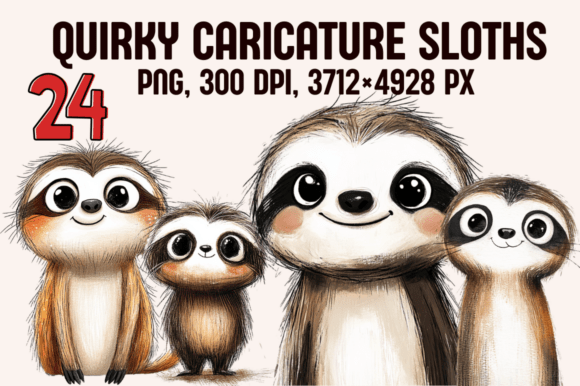 The Charm of Quirky Caricature Sloths in Design