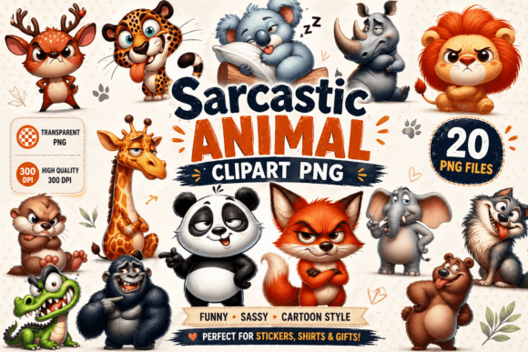 Unleash Your Inner Snark with 20 Sarcastic Wild Animals Clipart
