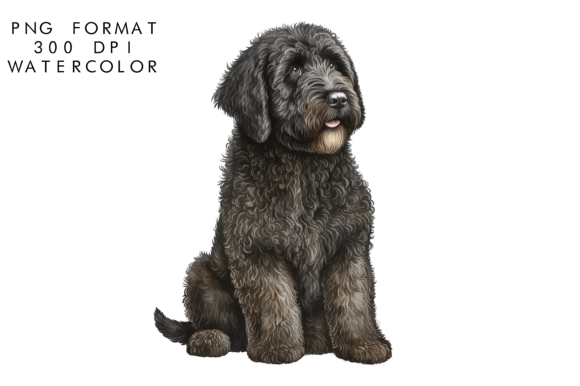 Using a Watercolor Black Labradoodle Dog in Your Design Projects