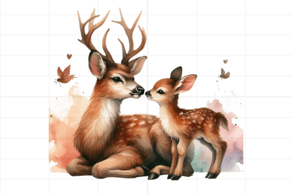 Watercolor Boho Deer Clipart: A Charming Design Asset